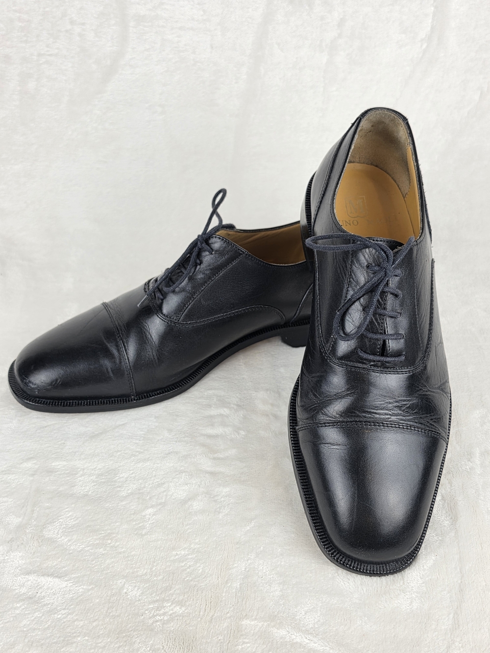 Bruno Magli Tavola Cap Toe Oxford Dress Shoes Men's 10M Black Leather Italy
